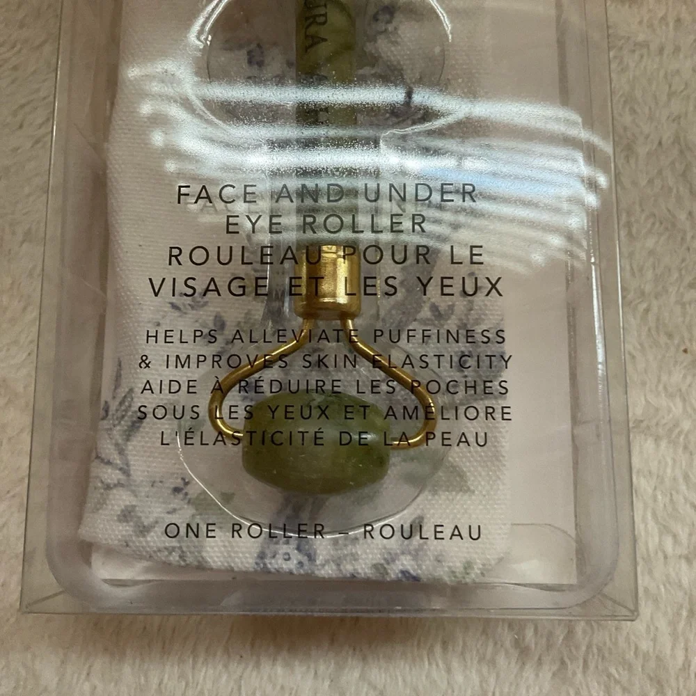 Laura Ashley Green Jade Facial and Eye Roller with Gold-Tone Hardware